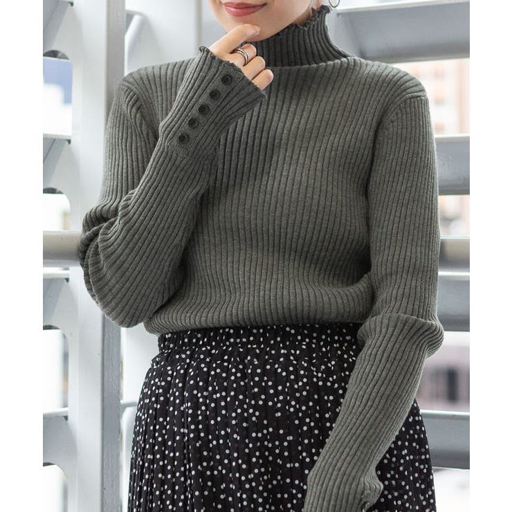 メロウ襟タートルネックリブニット | atONE | 詳細画像38 