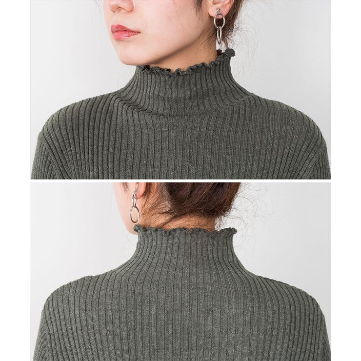 メロウ襟タートルネックリブニット | atONE | 詳細画像52 