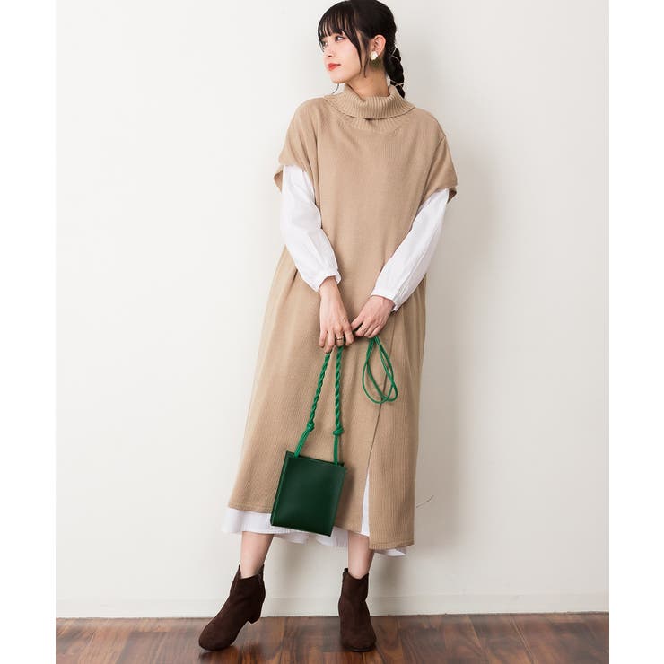 モカ | ハイネックロングベスト | atONE