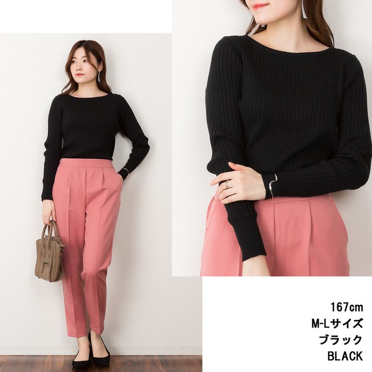 リブニットボートネックセーター | atONE | 詳細画像2 