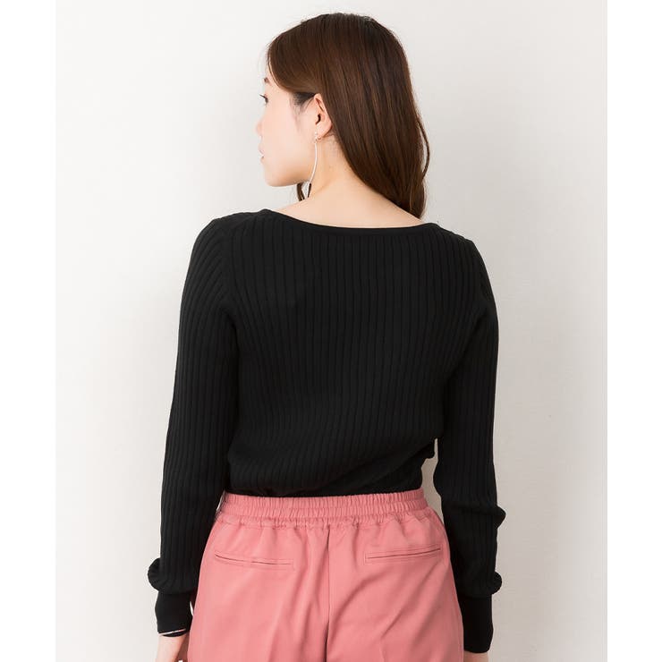 リブニットボートネックセーター | atONE | 詳細画像21 