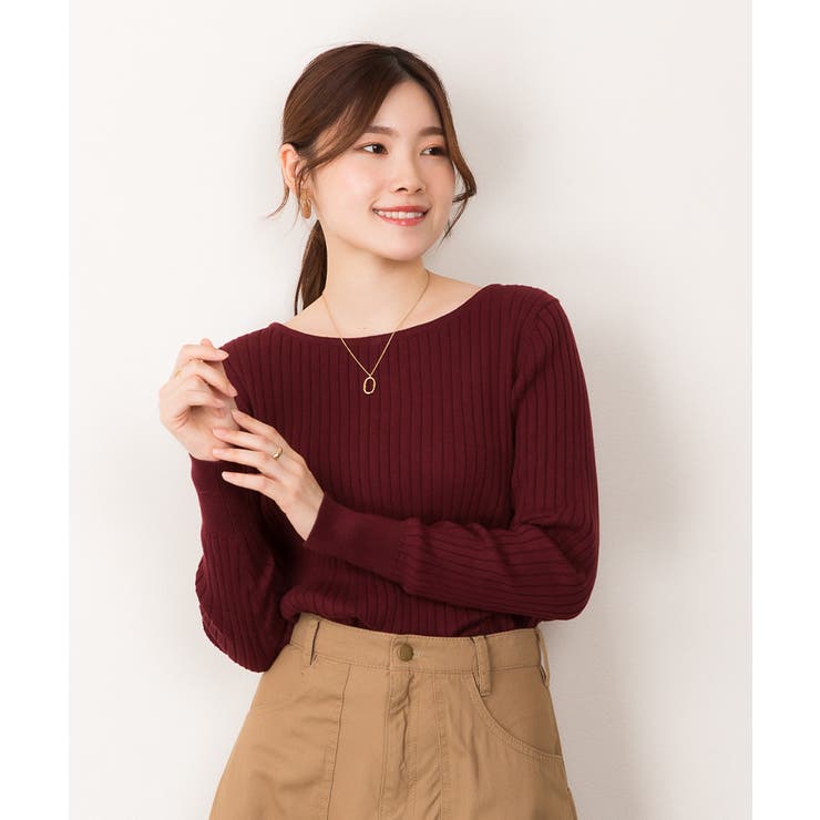 リブニットボートネックセーター | atONE | 詳細画像26 