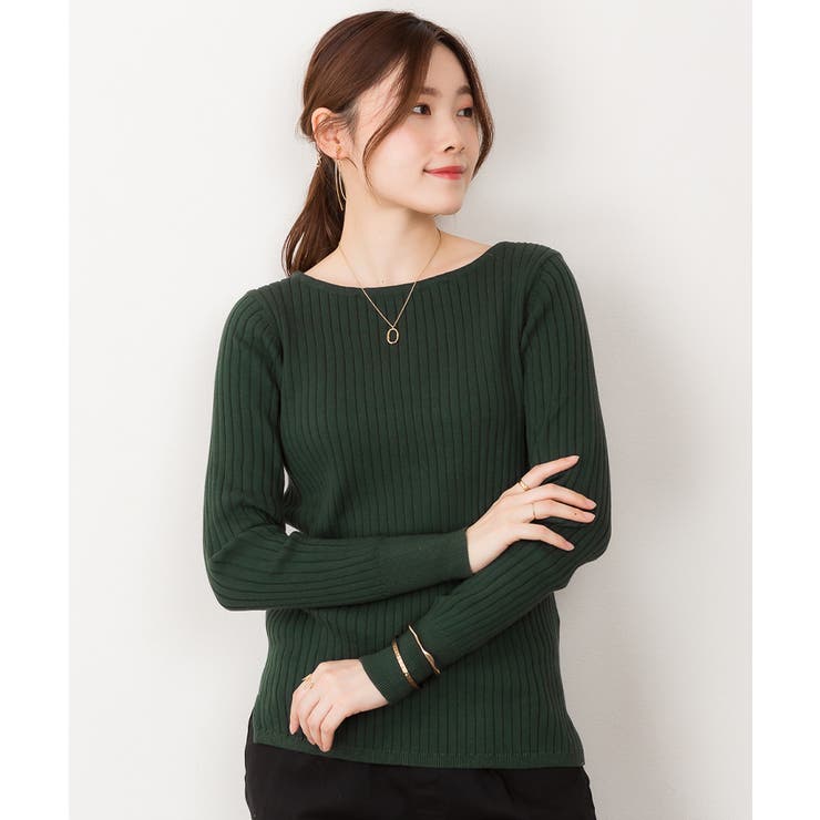 リブニットボートネックセーター | atONE | 詳細画像31 