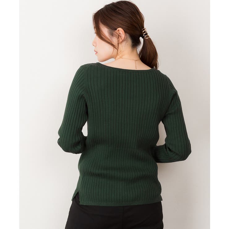 リブニットボートネックセーター | atONE | 詳細画像33 