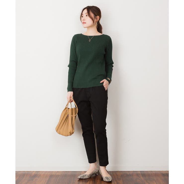 リブニットボートネックセーター | atONE | 詳細画像34 