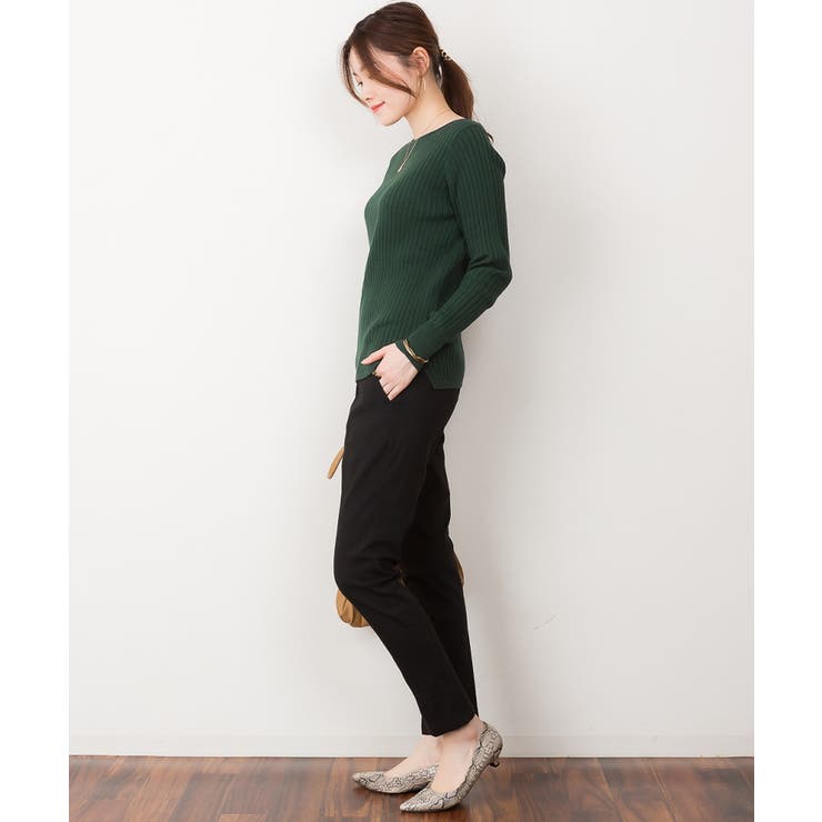 リブニットボートネックセーター | atONE | 詳細画像35 