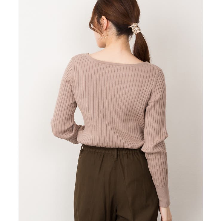 リブニットボートネックセーター | atONE | 詳細画像38 