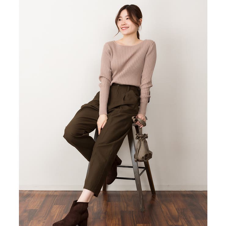 リブニットボートネックセーター | atONE | 詳細画像39 