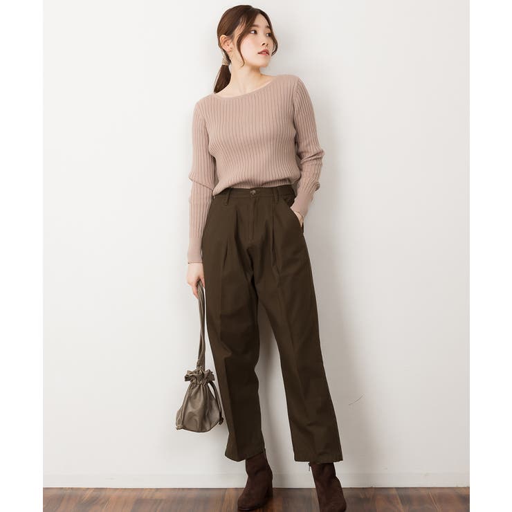 リブニットボートネックセーター | atONE | 詳細画像40 