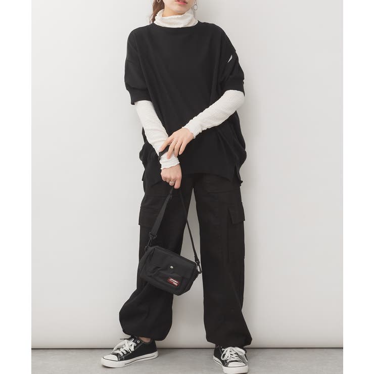 袖脇オープンラウンドネック5分袖ニット | atONE | 詳細画像12 