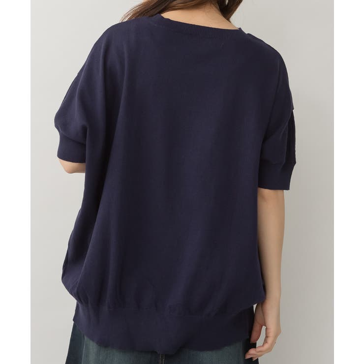 袖脇オープンラウンドネック5分袖ニット | atONE | 詳細画像31 