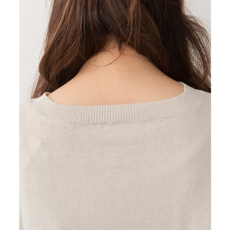 袖脇オープンラウンドネック5分袖ニット | atONE | 詳細画像41 