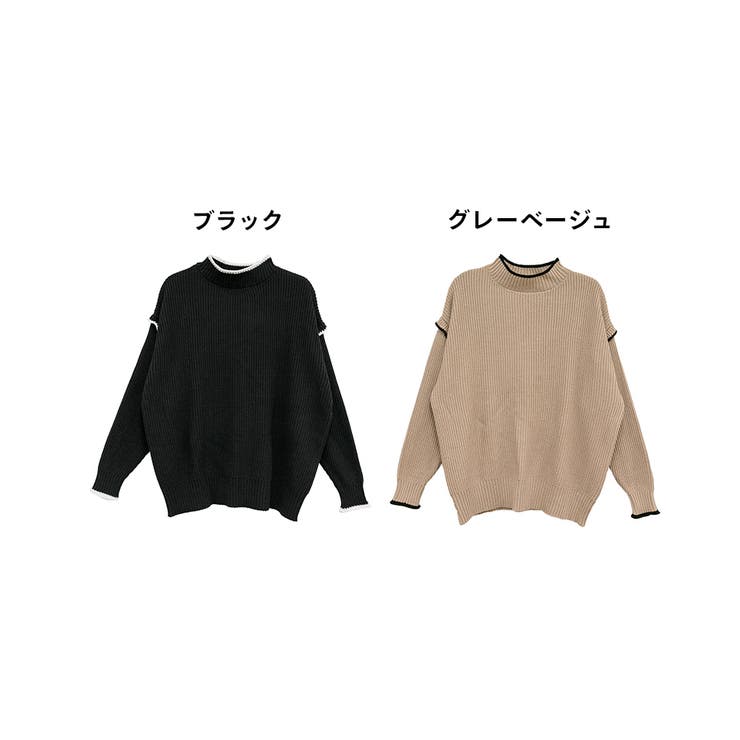 ハイネック配色ボリュームニット | atONE | 詳細画像16 