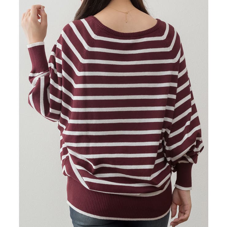 Vネックボーダードルマンニット | atONE | 詳細画像18 