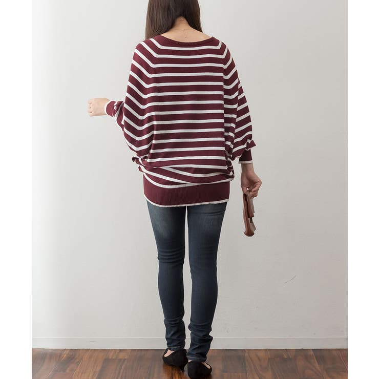 Vネックボーダードルマンニット | atONE | 詳細画像21 