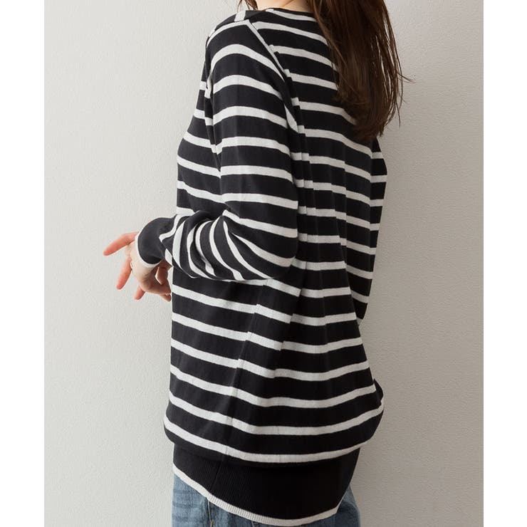 Vネックボーダーニット | atONE | 詳細画像10 