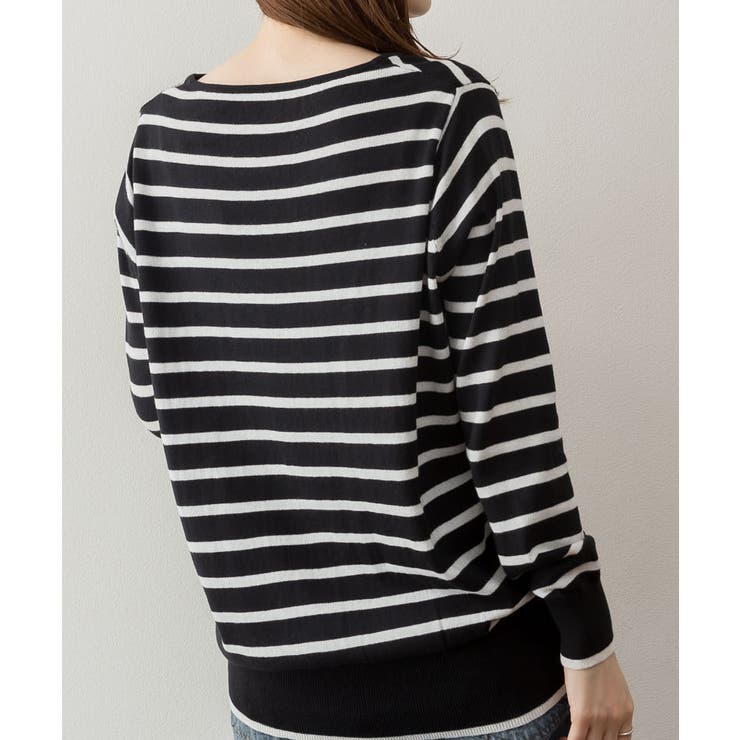 Vネックボーダーニット | atONE | 詳細画像11 