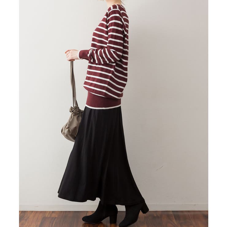 Vネックボーダーニット | atONE | 詳細画像20 