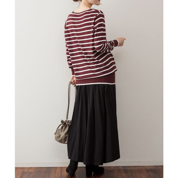 Vネックボーダーニット | atONE | 詳細画像21 