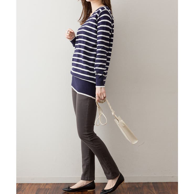 Vネックボーダーニット | atONE | 詳細画像34 