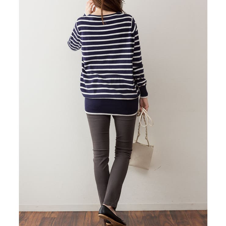 Vネックボーダーニット | atONE | 詳細画像35 