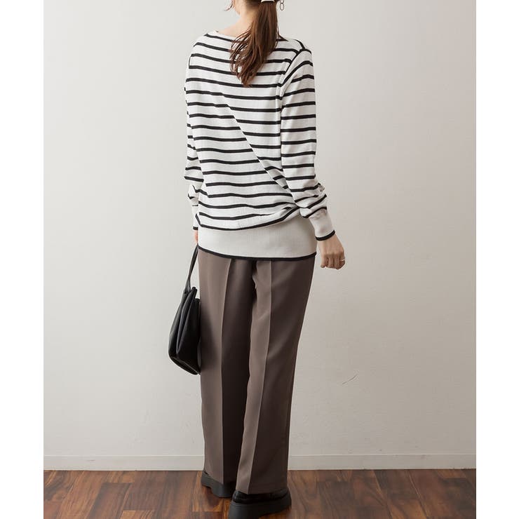 Vネックボーダーニット | atONE | 詳細画像42 