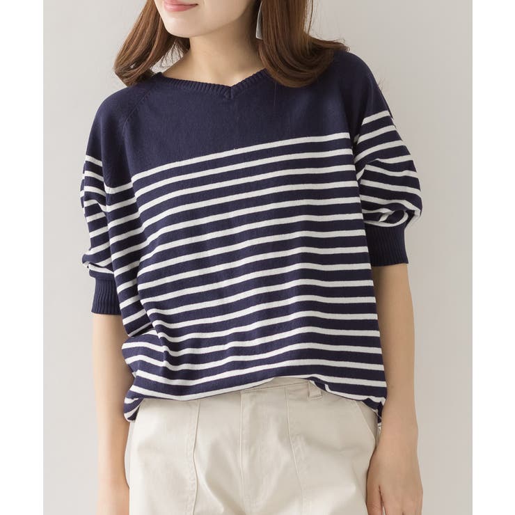 パネルボーダードルマンニット | atONE | 詳細画像11 