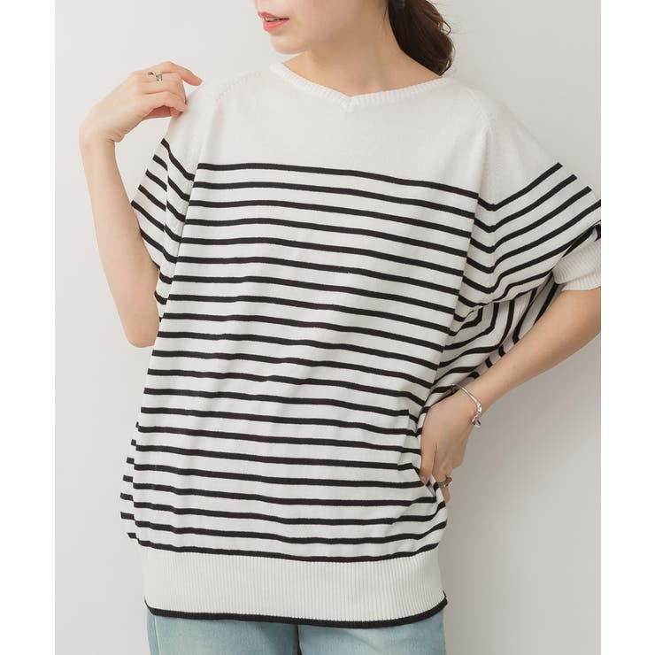 パネルボーダードルマンニット | atONE | 詳細画像15 