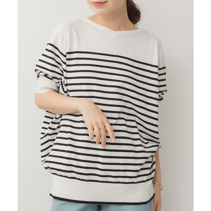 パネルボーダードルマンニット | atONE | 詳細画像16 