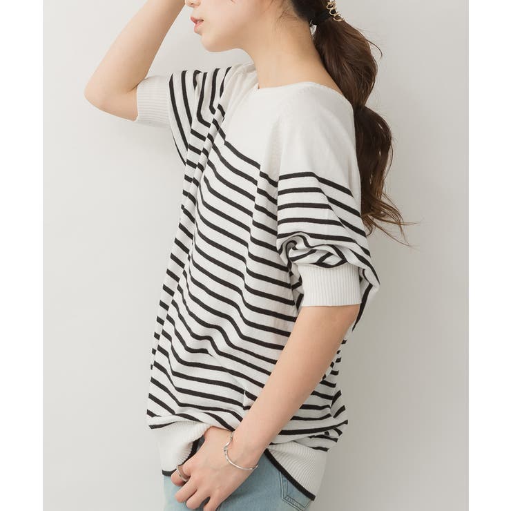 パネルボーダードルマンニット | atONE | 詳細画像17 