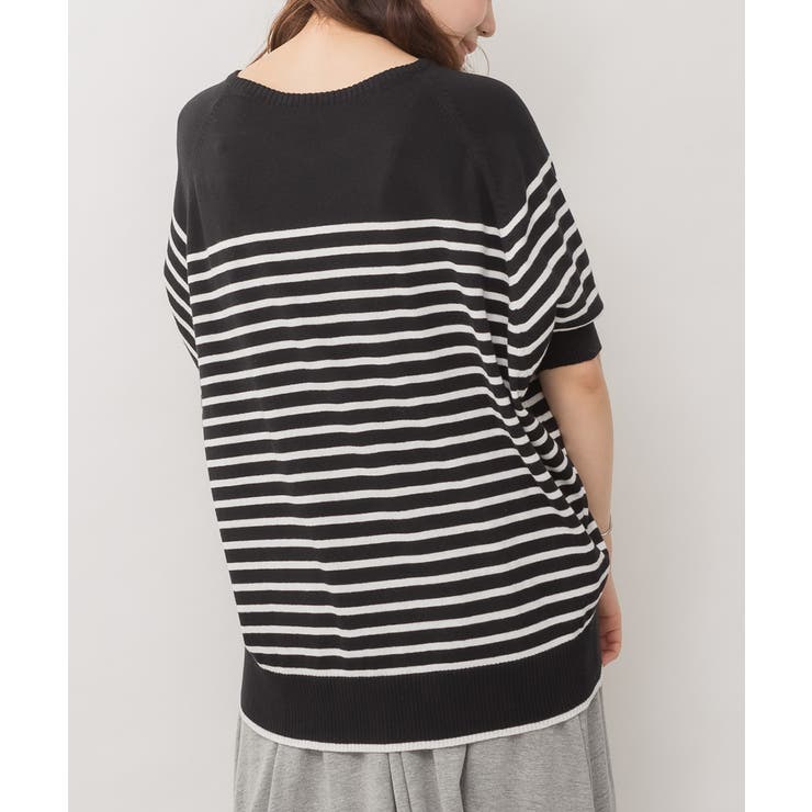 パネルボーダードルマンニット | atONE | 詳細画像8 