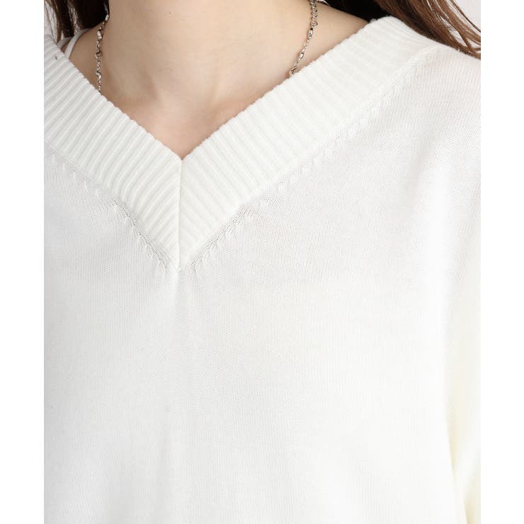 Vネックリブドルマンセーター | atONE | 詳細画像21 