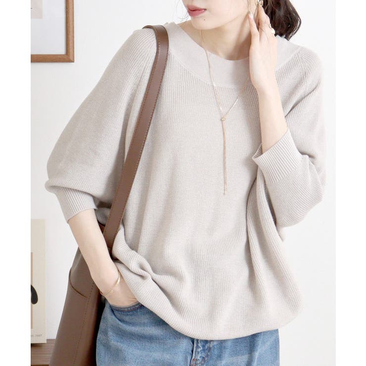 前後2WAYで着れる 畦編みルーズセーター | atONE | 詳細画像5 