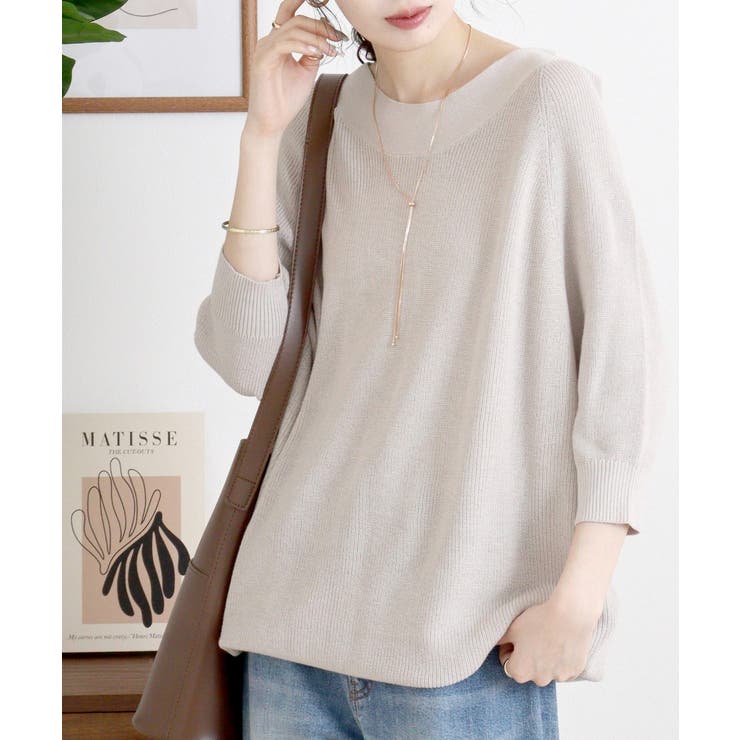 前後2WAYで着れる 畦編みルーズセーター | atONE | 詳細画像7 