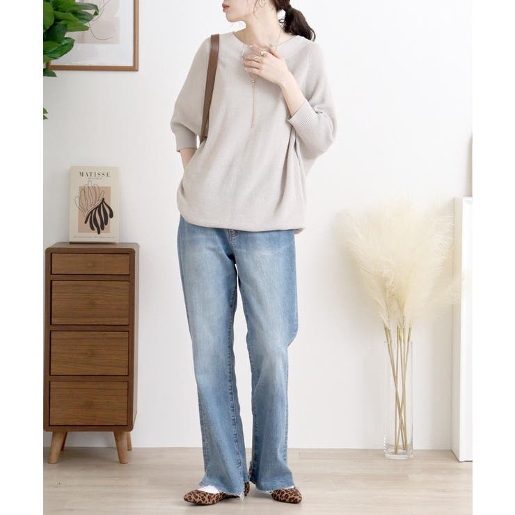 前後2WAYで着れる 畦編みルーズセーター | atONE | 詳細画像8 