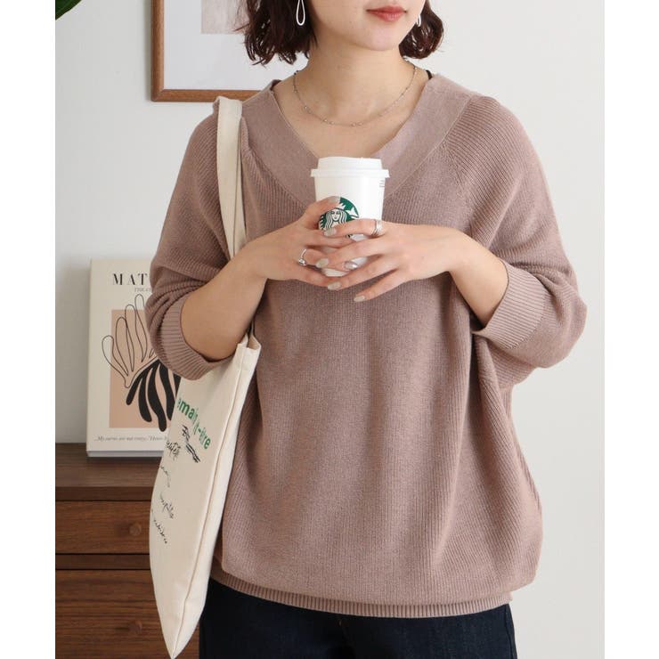 前後2WAYで着れる 畦編みルーズセーター | atONE | 詳細画像9 