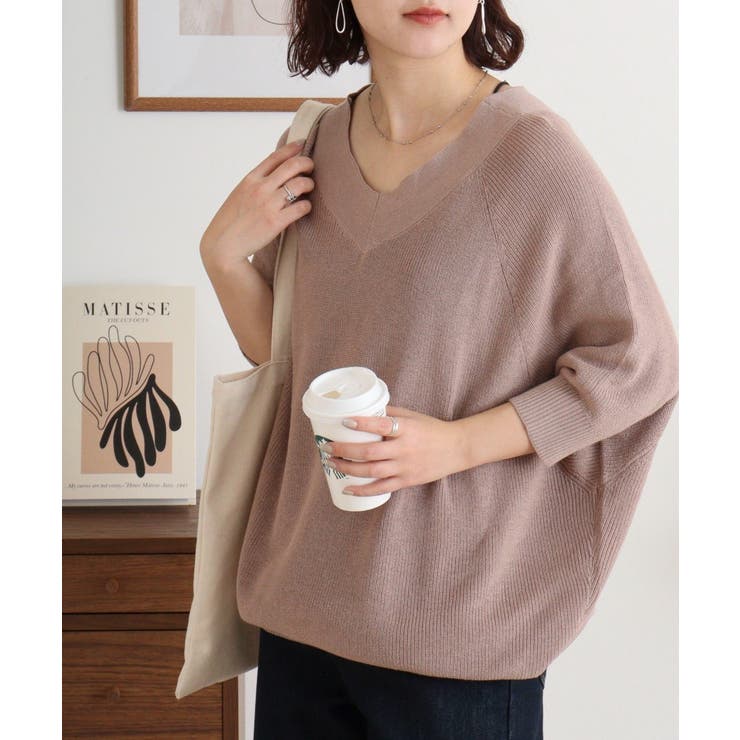 前後2WAYで着れる 畦編みルーズセーター | atONE | 詳細画像11 