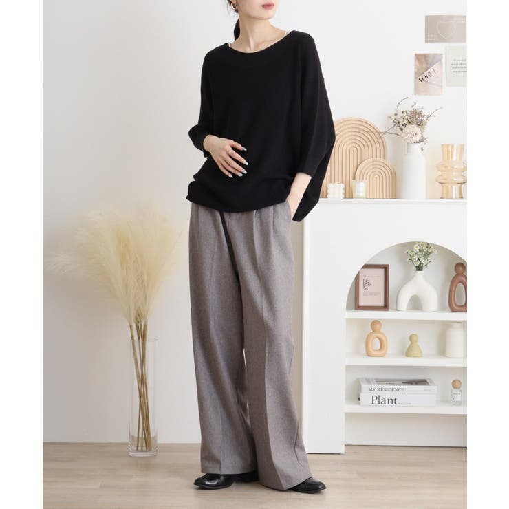 前後2WAYで着れる 畦編みルーズセーター | atONE | 詳細画像19 