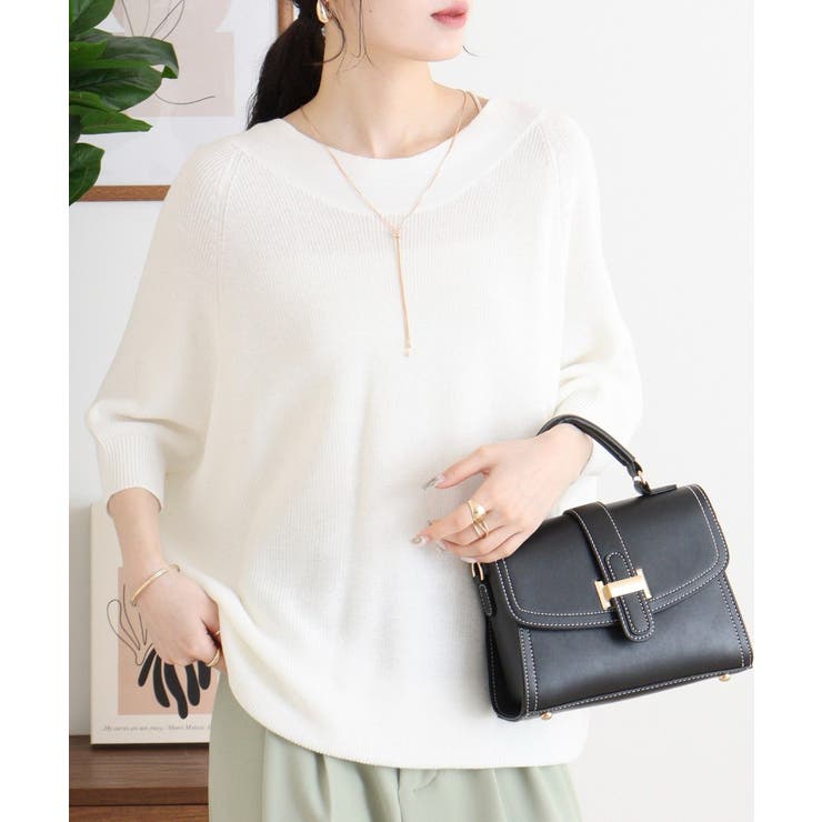 前後2WAYで着れる 畦編みルーズセーター | atONE | 詳細画像3 