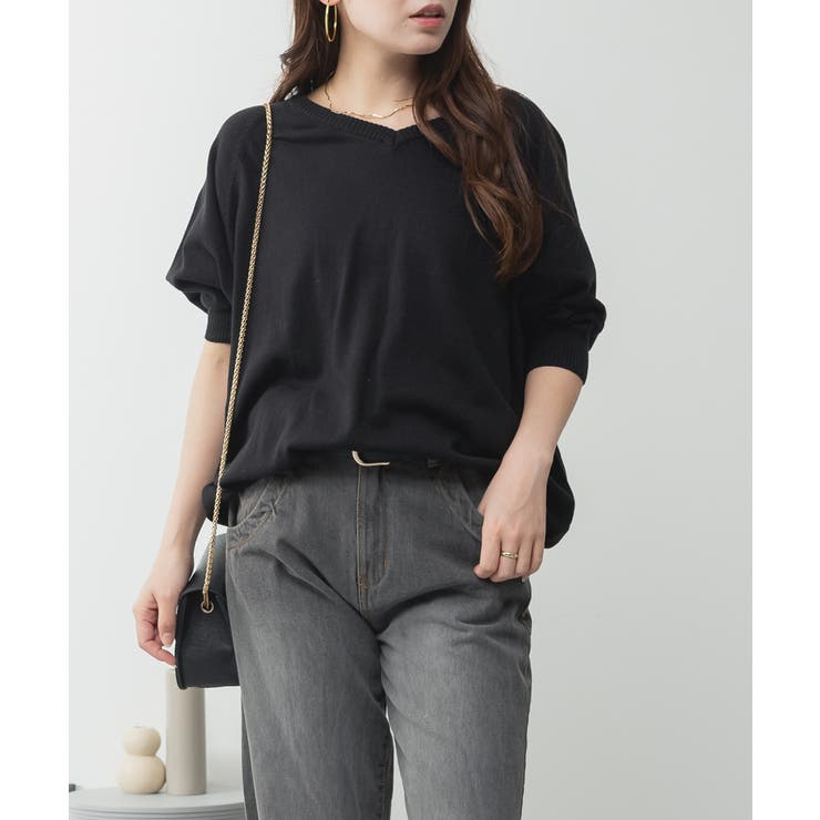 ドルマンシルエット5分袖ニット | atONE | 詳細画像31 