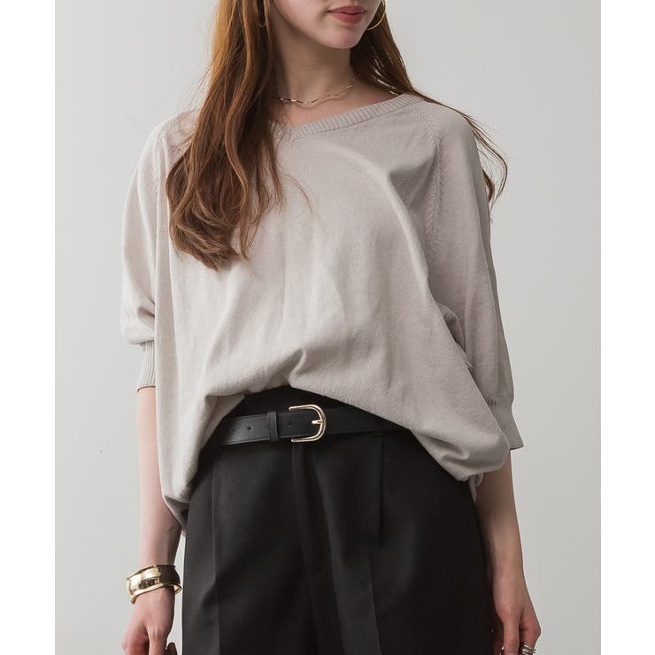 ドルマンシルエット5分袖ニット | atONE | 詳細画像43 