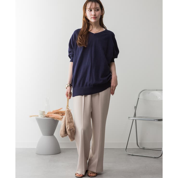 ドルマンシルエット5分袖ニット | atONE | 詳細画像52 