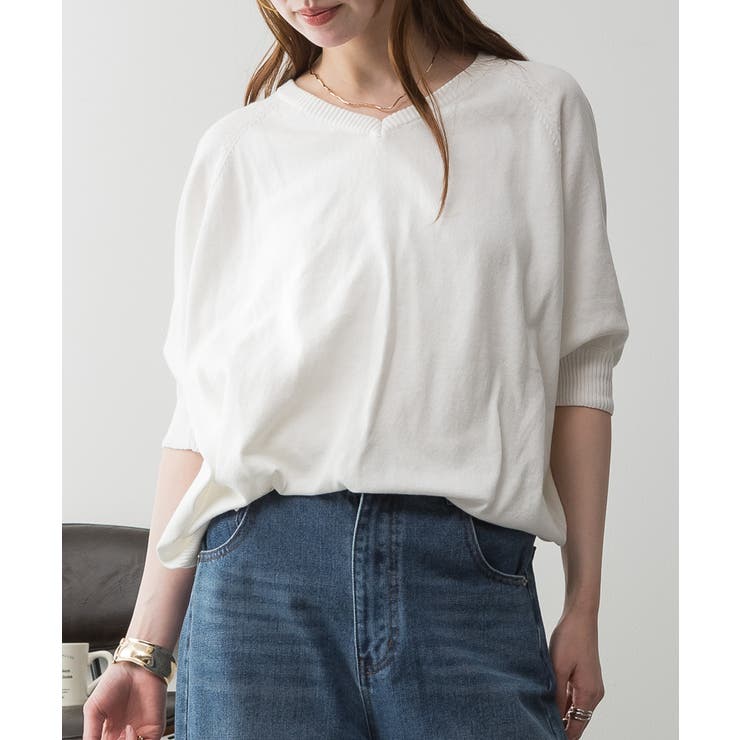 ドルマンシルエット5分袖ニット | atONE | 詳細画像56 