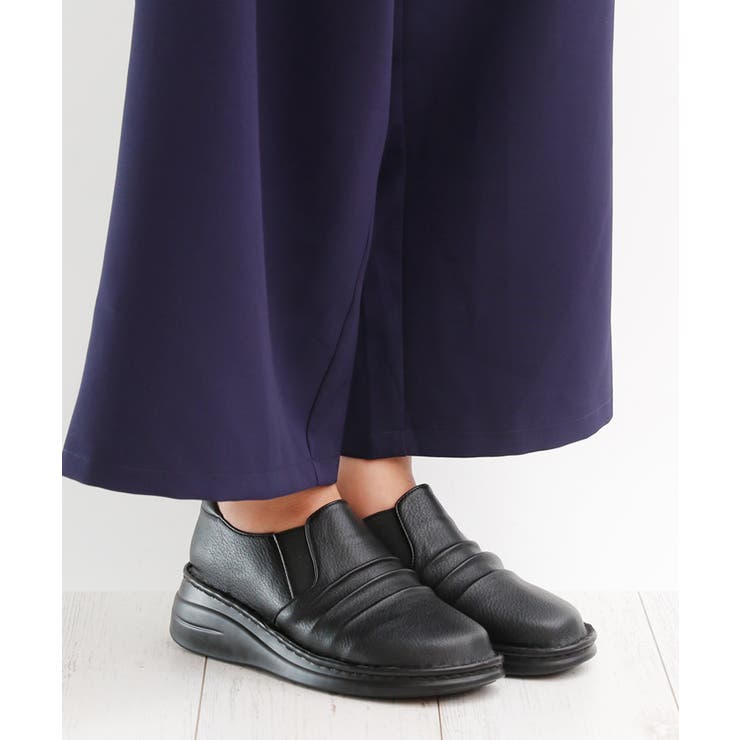 ブラックスムース | らくらくクッション カジュアル コンフォート シューズ | attagirl 