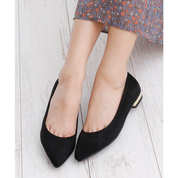 ブラックスエード | ポインテッドトゥミラーヒールパンプス | attagirl 