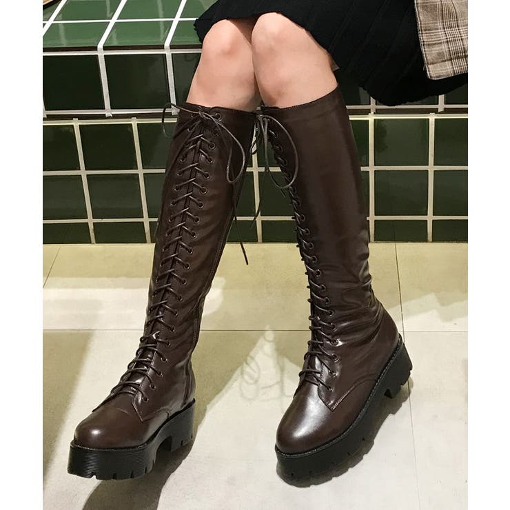 5 5cmヒール レースアップロングブーツ 品番 Ataw Attagirl アタガール のレディースファッション通販 Shoplist ショップリスト