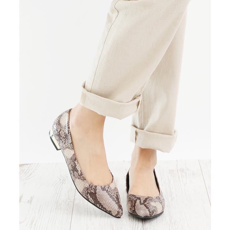 パイソン | ポインテッドトゥミラーヒールパンプス | attagirl 