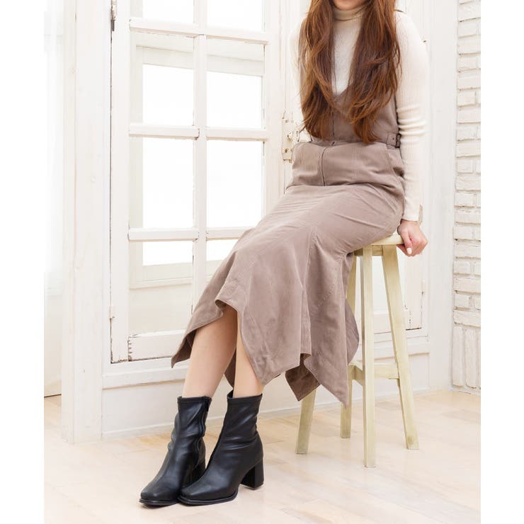 スクエアトゥストレッチブーツ[品番：ATAW0001170]｜attagirl