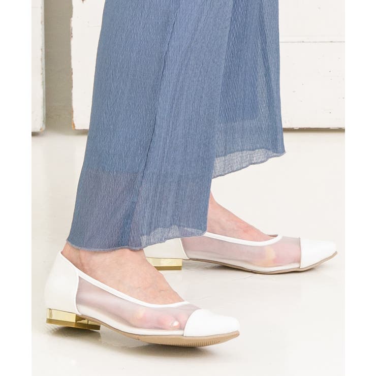 ホワイトチュール | ポインテッドトゥミラーヒールパンプス | attagirl 