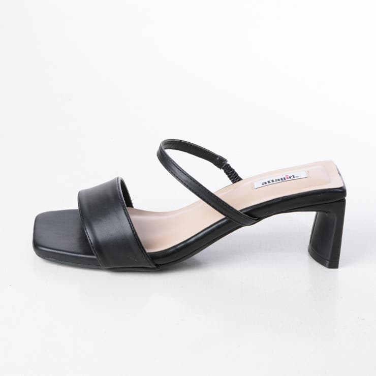 6.5cm変形ヒールスクエアトゥミュール | attagirl  | 詳細画像2 